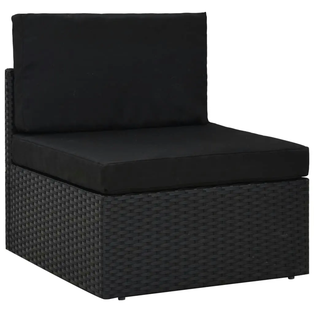 10 Piece Garden Lounge Set Poly Rattan Black 3054583