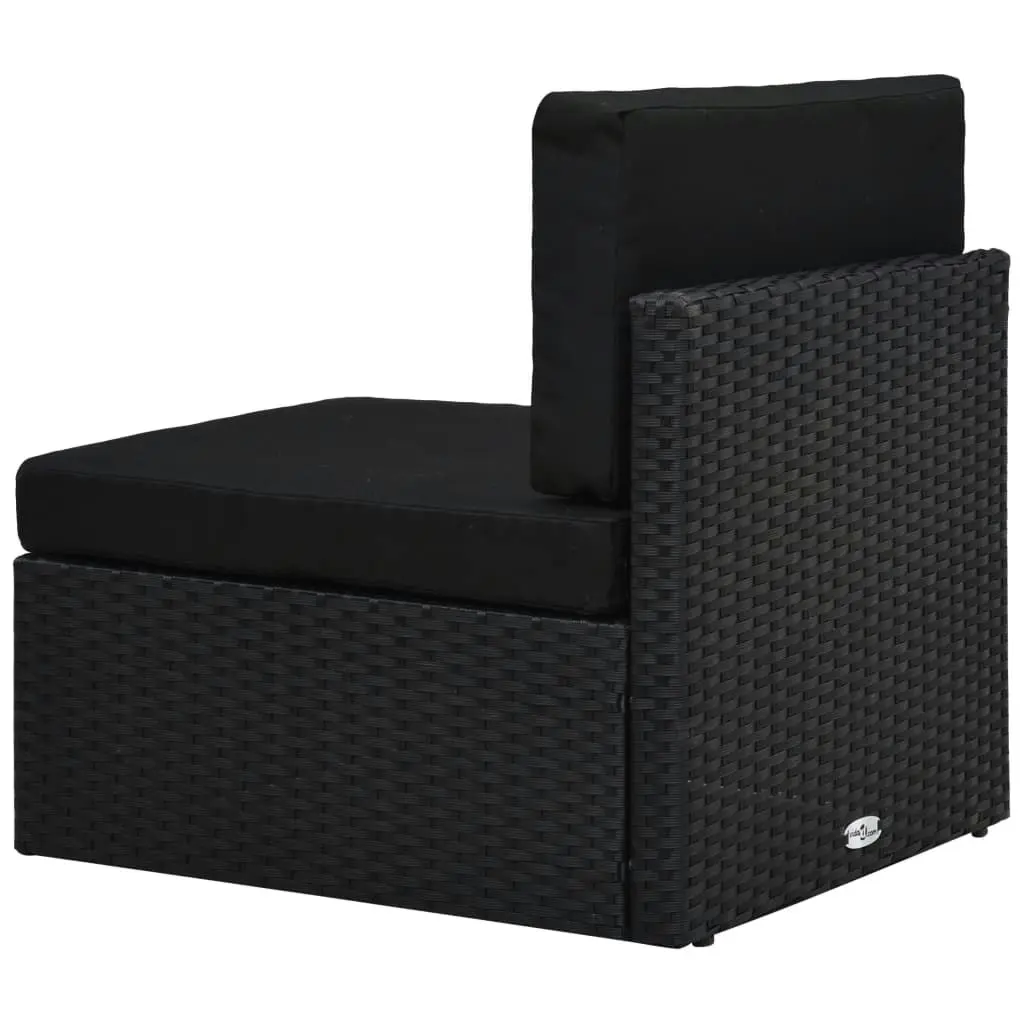 10 Piece Garden Lounge Set Poly Rattan Black 3054583