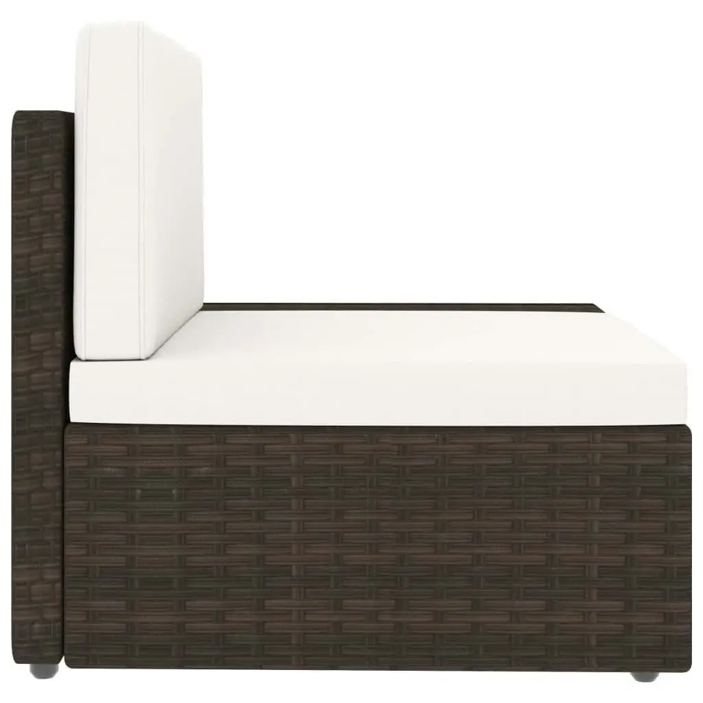 10 Piece Garden Lounge Set Poly Rattan Brown 3054595