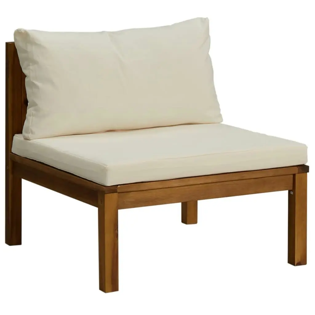 10 Piece Garden Lounge Set with Cream Cushion Solid Acacia Wood 3086941