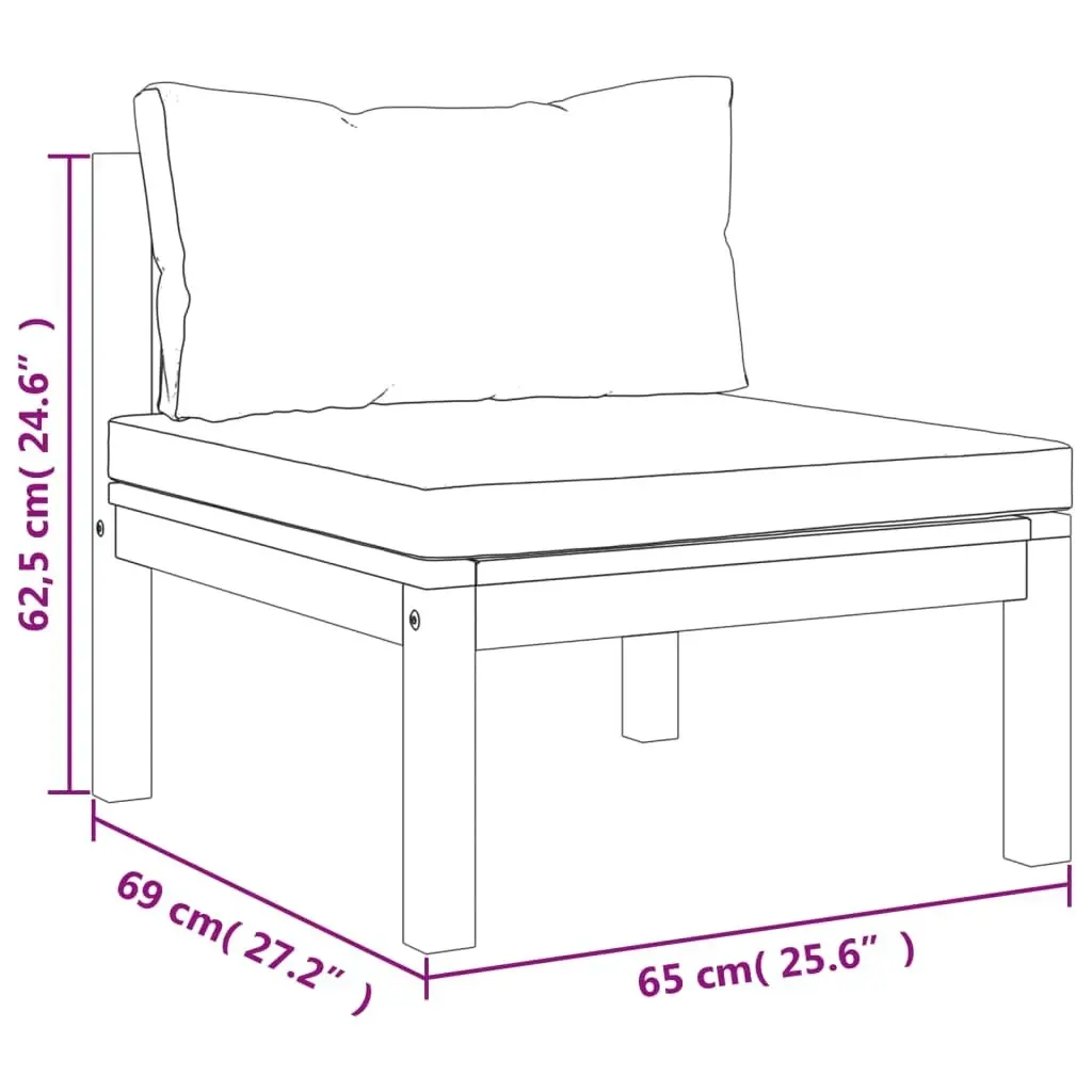 10 Piece Garden Lounge Set with Cream Cushion Solid Acacia Wood 3086941