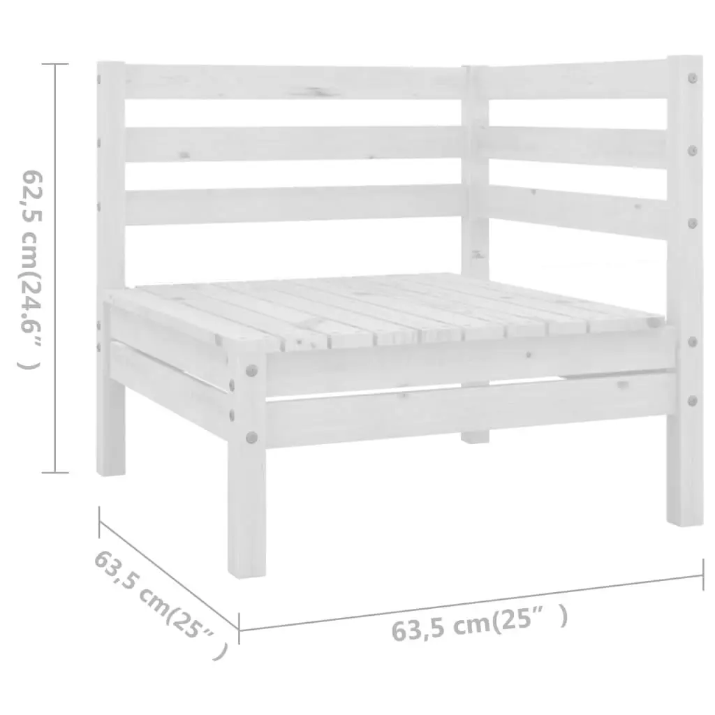 10 Piece Garden Lounge Set Solid Pinewood White 3083080