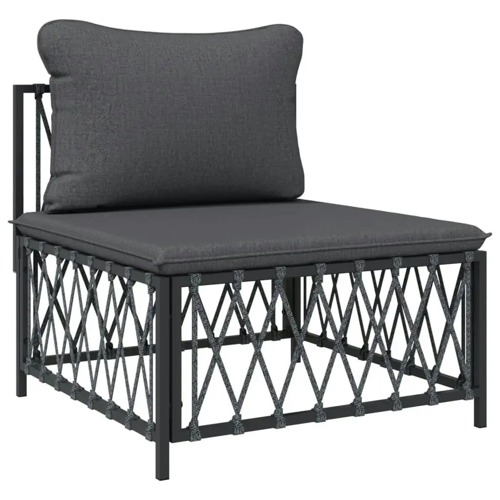 10 Piece Garden Lounge Set with Cushions Anthracite Steel 3186931