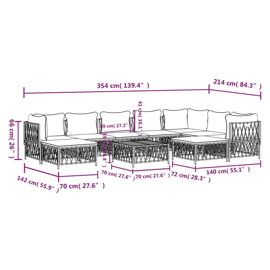 10 Piece Garden Lounge Set with Cushions Anthracite Steel 3186931