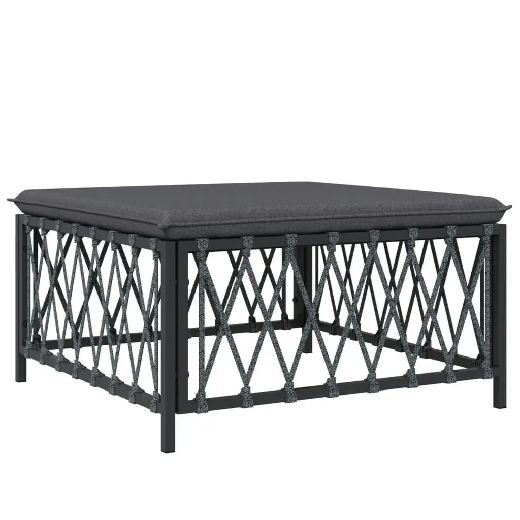 10 Piece Garden Lounge Set with Cushions Anthracite Steel 3186931