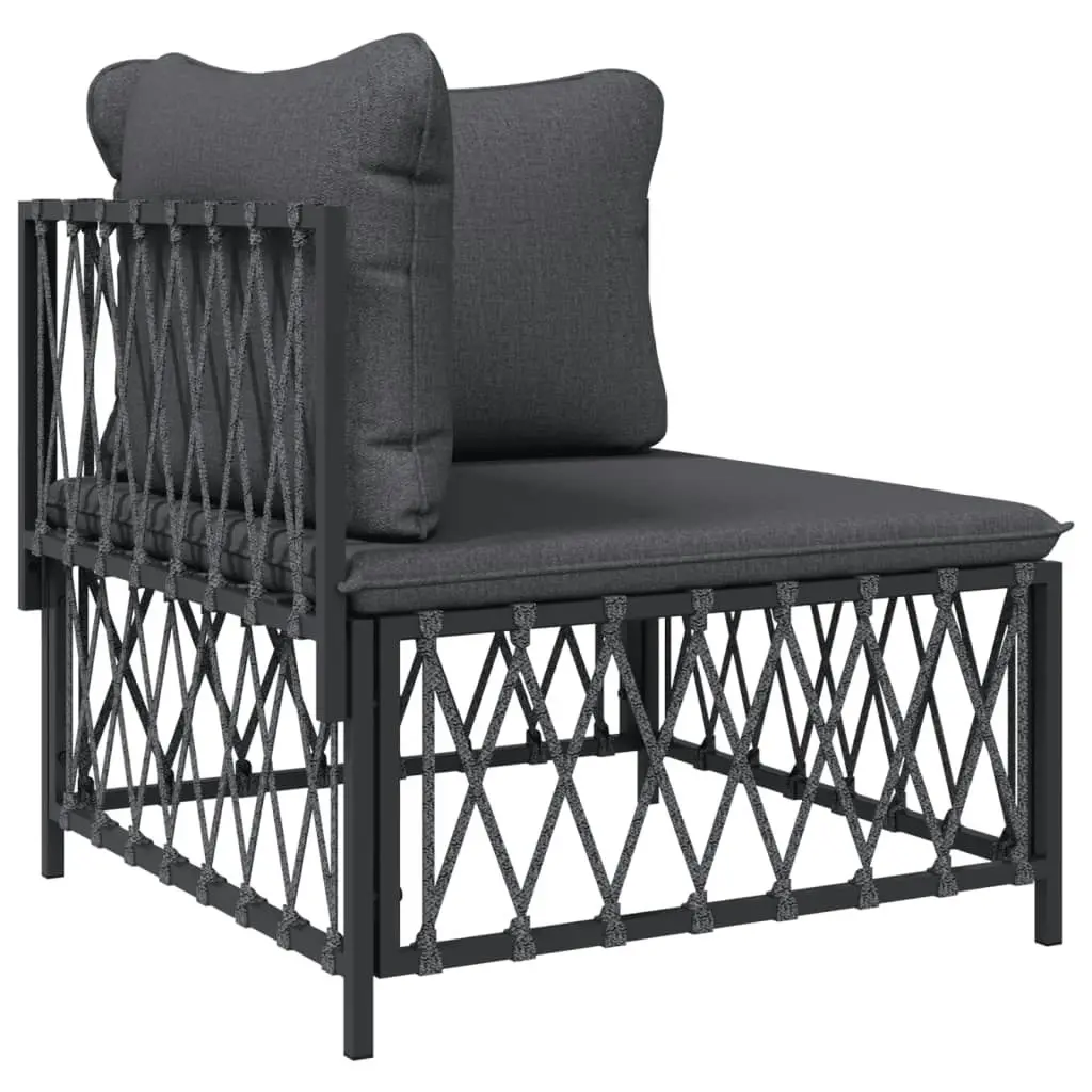 10 Piece Garden Lounge Set with Cushions Anthracite Steel 3186931