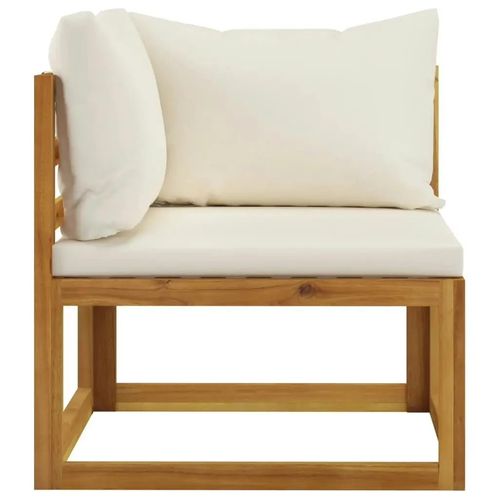 10 Piece Garden Lounge Set with Cushion Cream Solid Acacia Wood 3057647