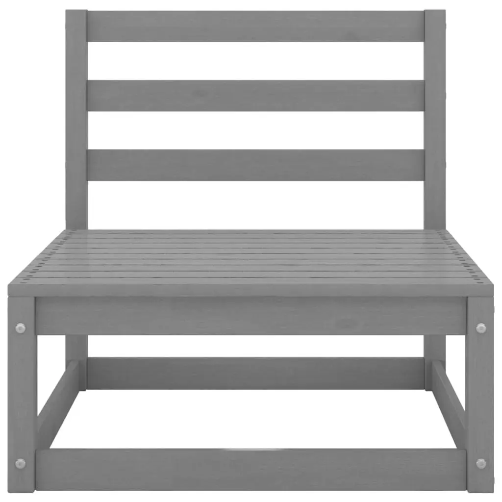 10 Piece Garden Lounge Set Grey Solid Pinewood 3078141