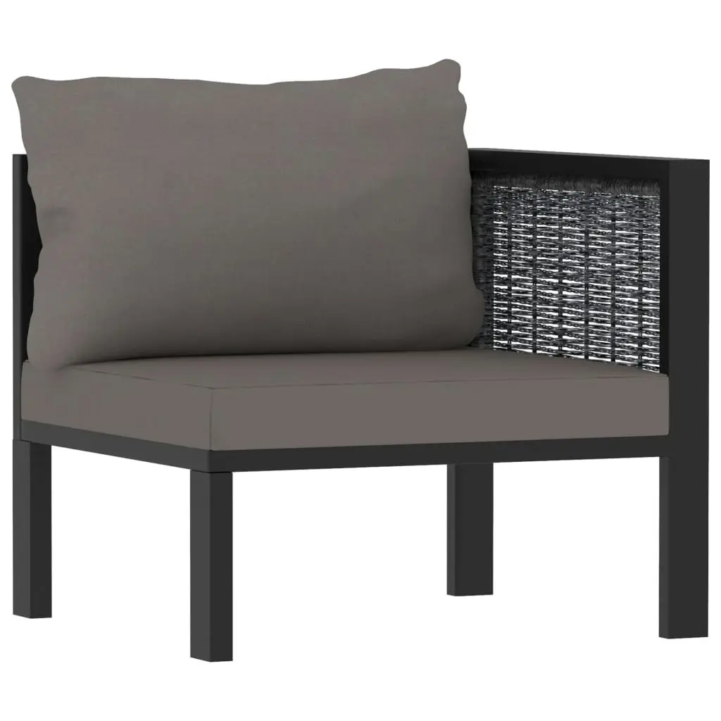 10 Piece Garden Lounge Set with Cushions Poly Rattan Anthracite 49410