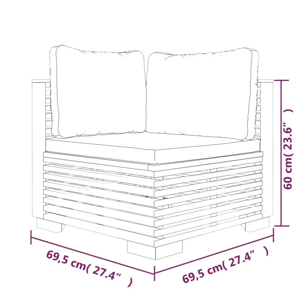 10 Piece Garden Lounge Set with Cushions Solid Teak Wood 3100882