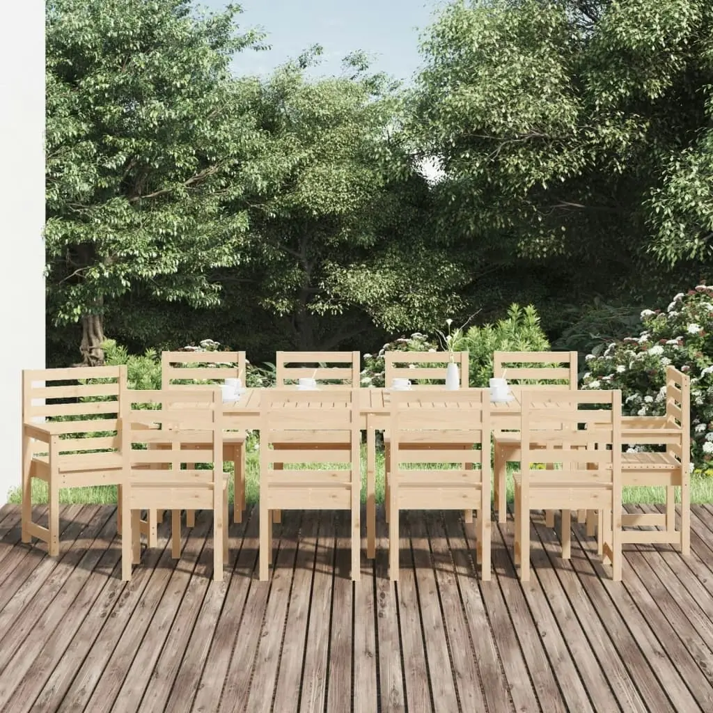 11 Piece Garden Dining Set Solid Wood Pine 3154719