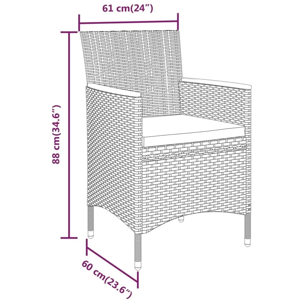 11 Piece Garden Dining Set Grey Poly Rattan 316147