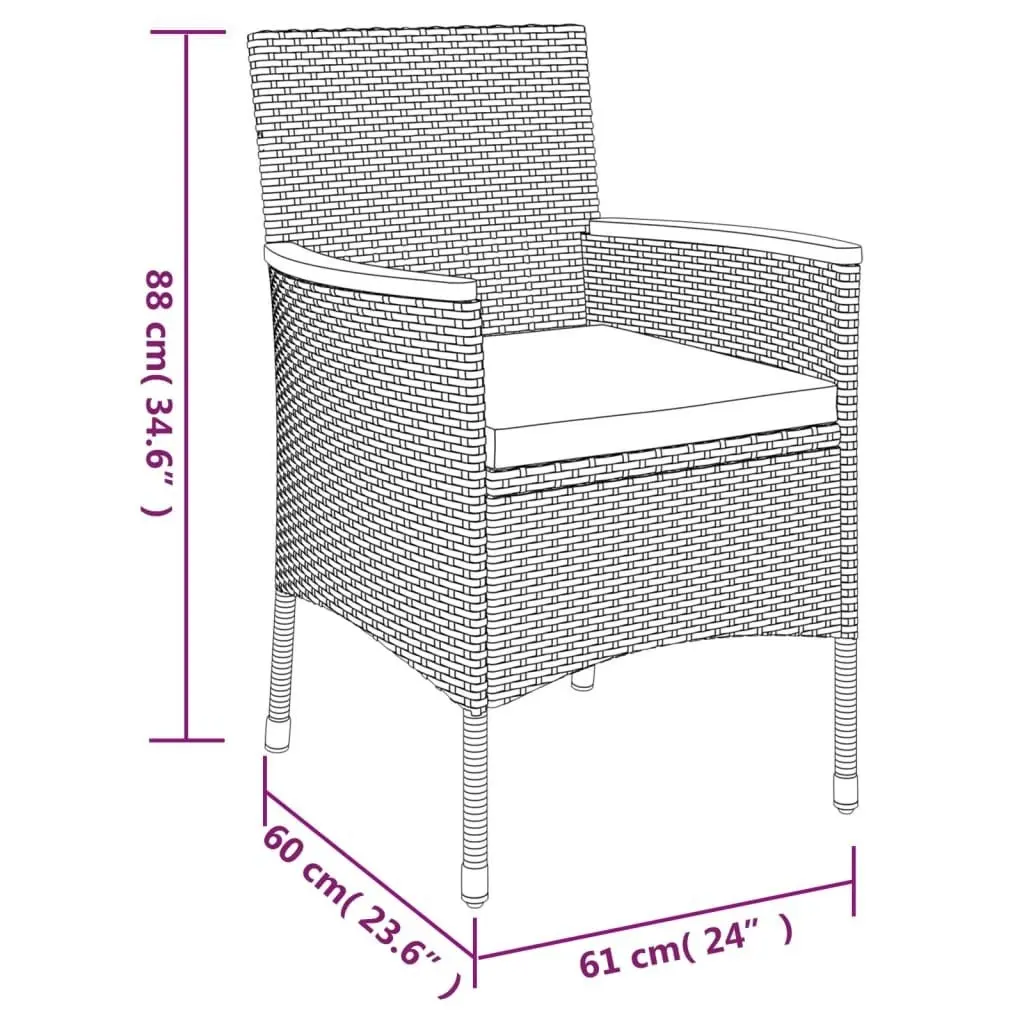 11 Piece Garden Dining Set with Cushions Grey Poly Rattan 3187387