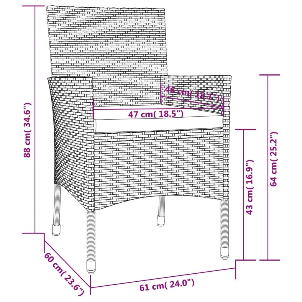 11 Piece Garden Dining Set with Cushions Grey Poly Rattan 3187411