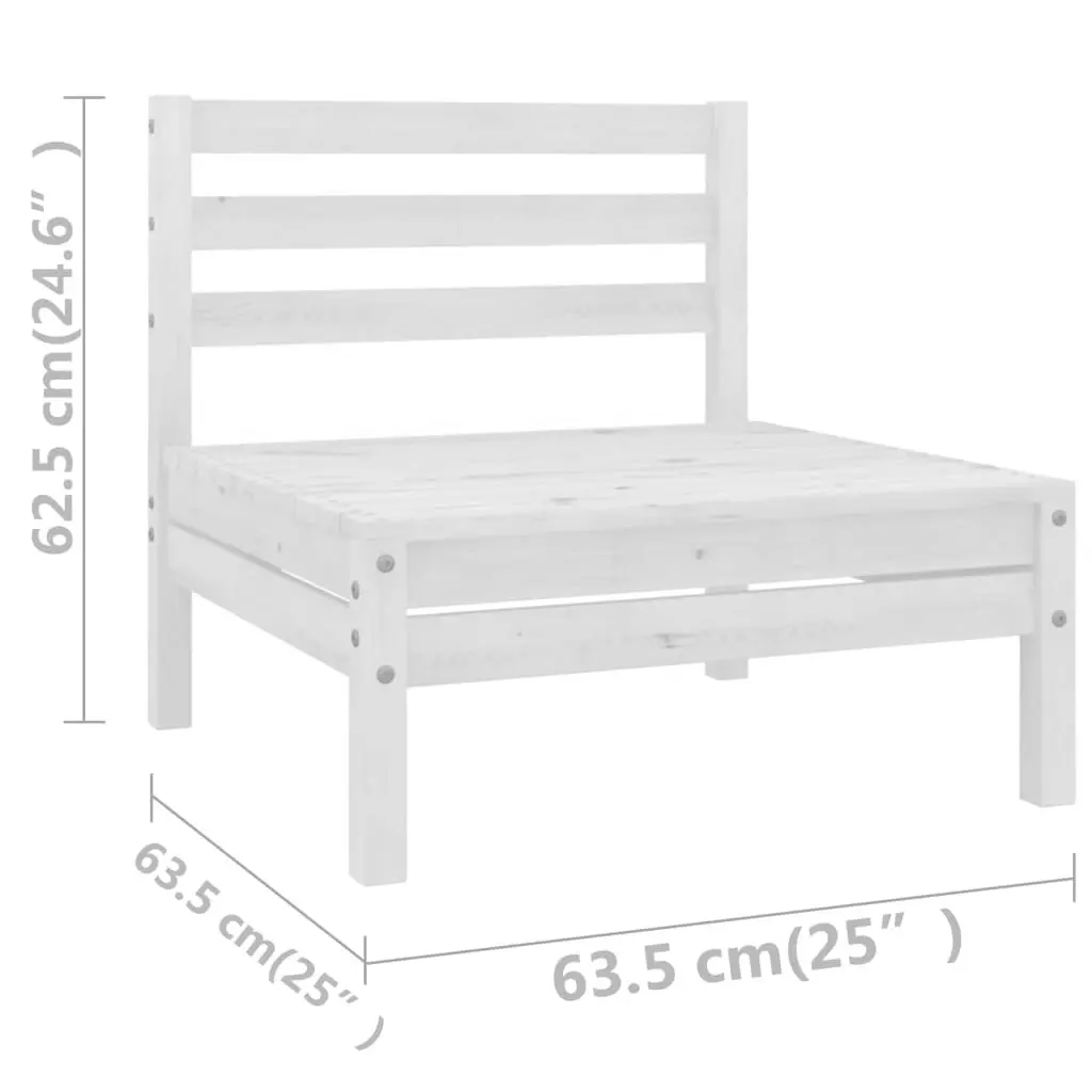 11 Piece Garden Lounge Set White Solid Pinewood 3083300