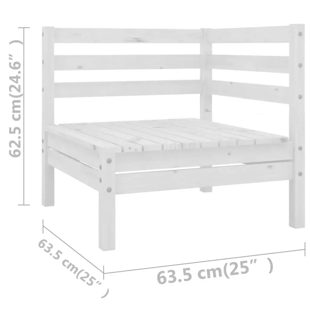 11 Piece Garden Lounge Set White Solid Pinewood 3083300