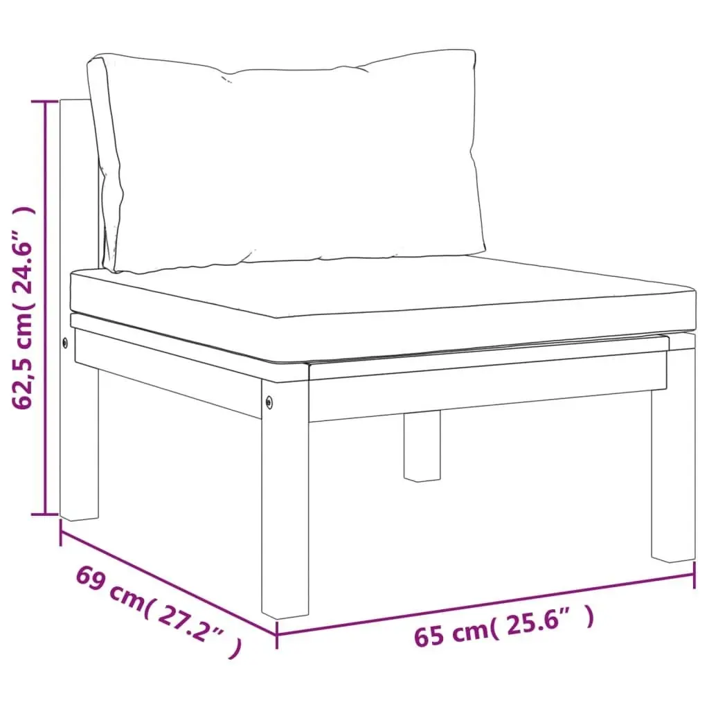 11 Piece Garden Lounge Set with Cushion Solid Acacia Wood 3086910