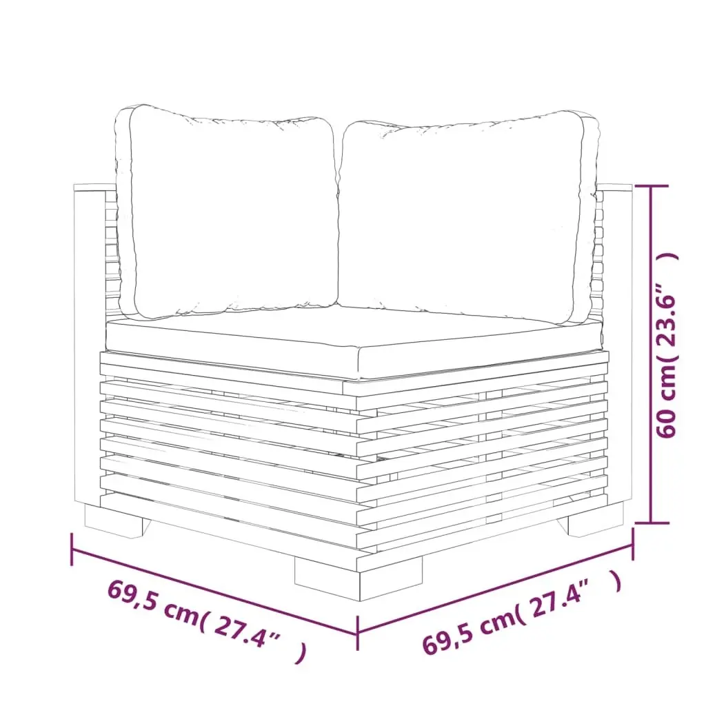 11 Piece Garden Lounge Set with Cushions Solid Teak Wood 3100884