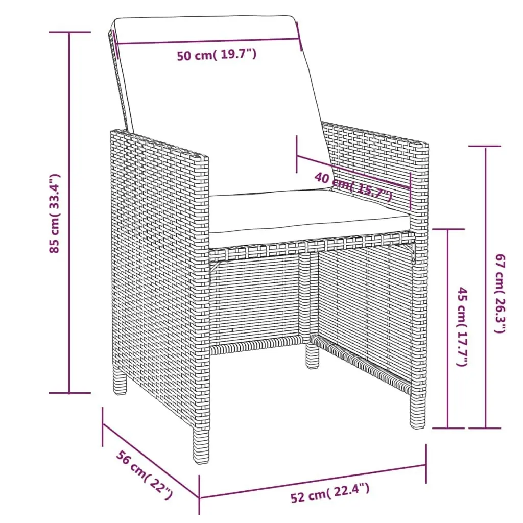 11 Piece Outdoor Dining Set Poly Rattan and Acacia Wood Black 42531