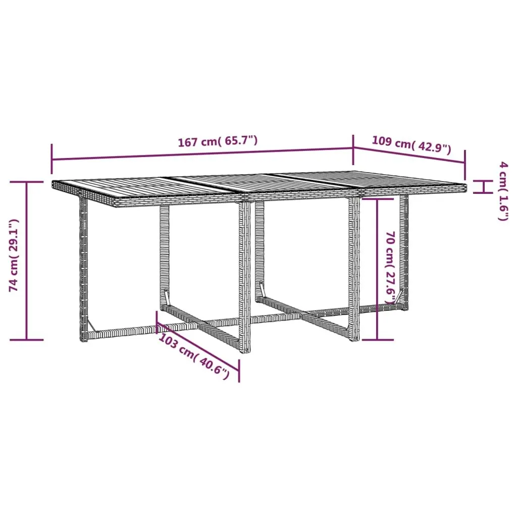 11 Piece Outdoor Dining Set Poly Rattan and Acacia Wood Black 42531