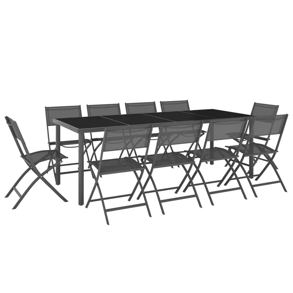 11 Piece Outdoor Dining Set Steel 3073499