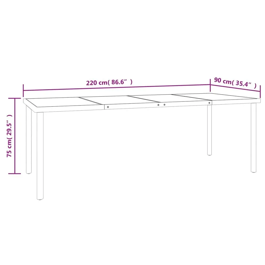 11 Piece Outdoor Dining Set Steel 3073499