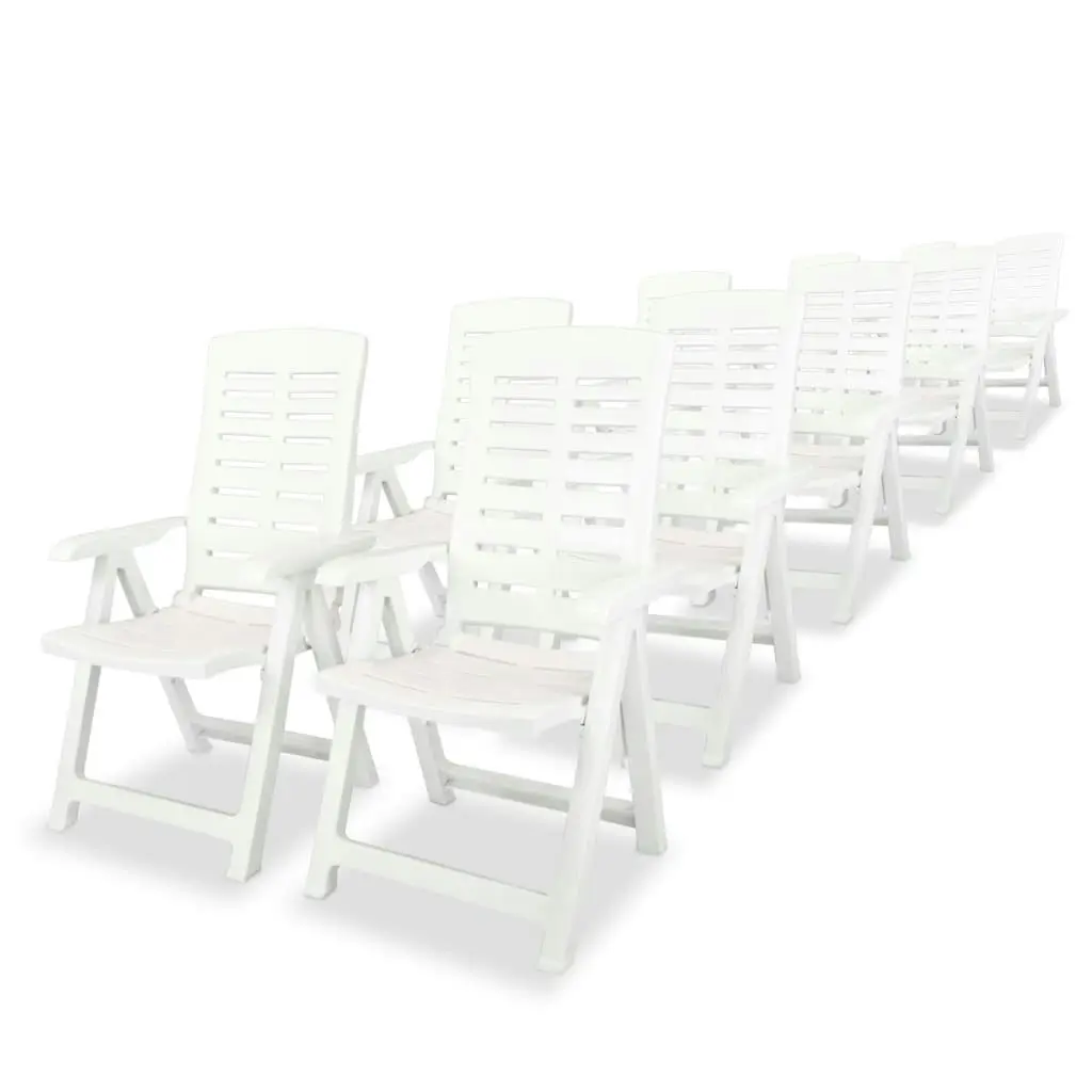 11 Piece Outdoor Dining Set Plastic White 275077