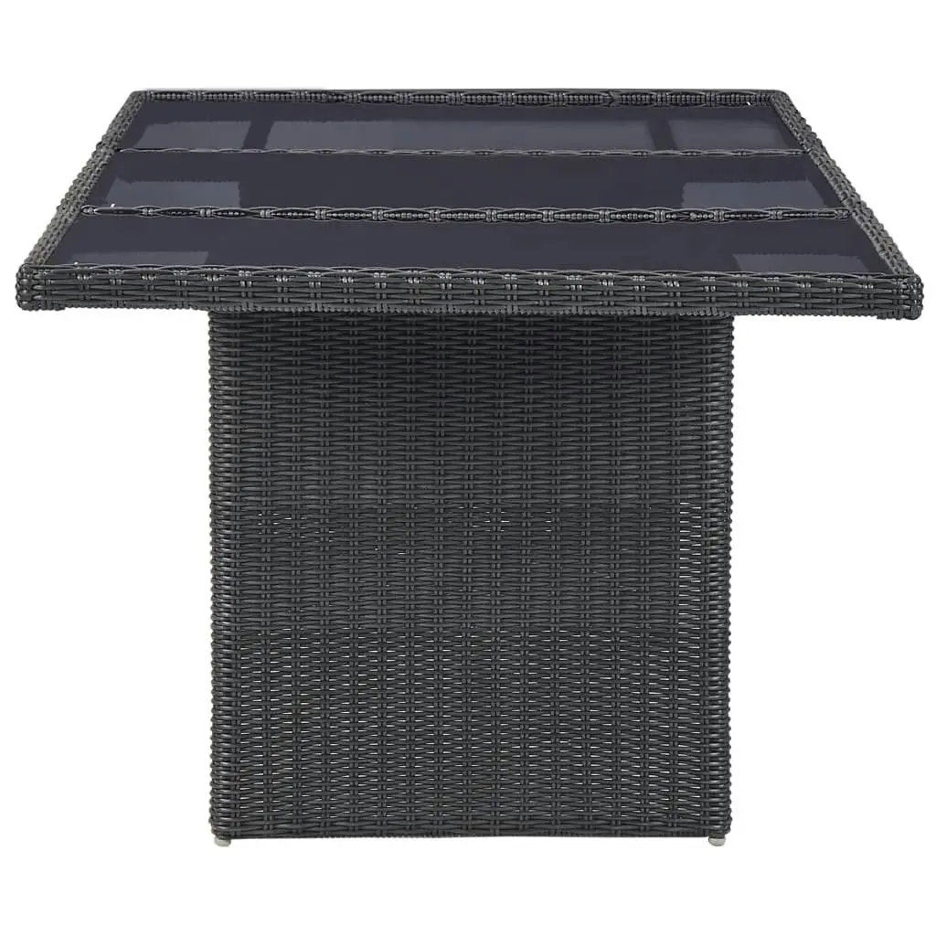 11 Piece Outdoor Dining Set Poly Rattan Black 3057811