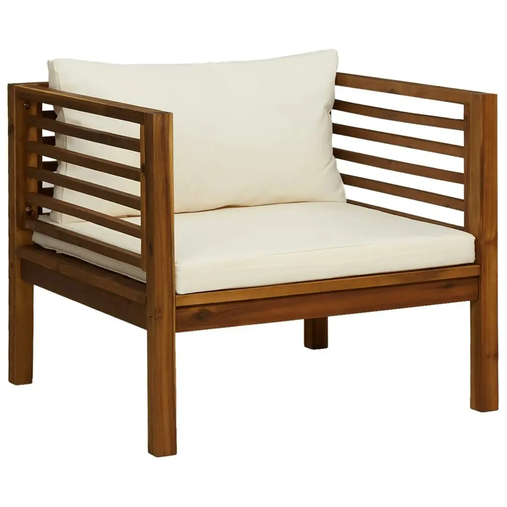 12 Piece Garden Lounge Set with Cream Cushion Solid Acacia Wood 3086943