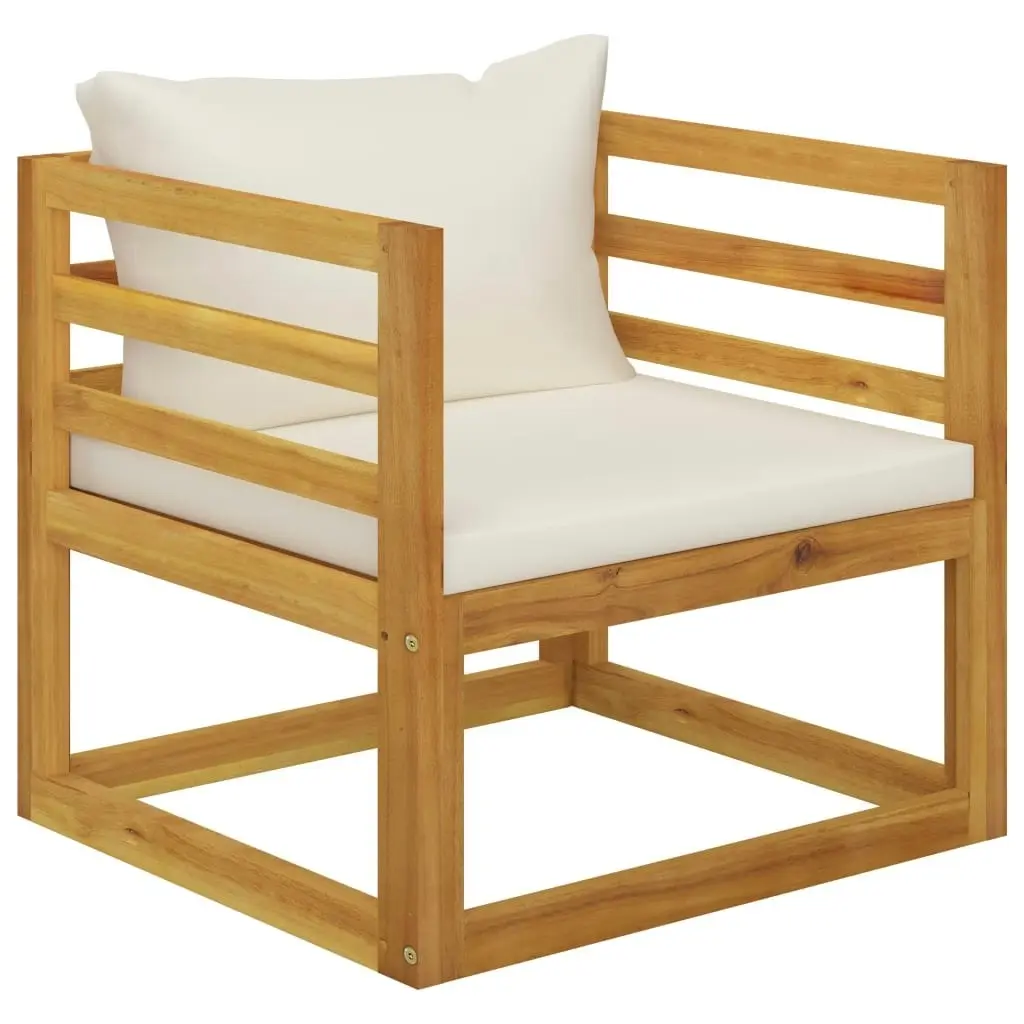 12 Piece Garden Lounge Set with Cushion Cream Solid Acacia Wood 3057649