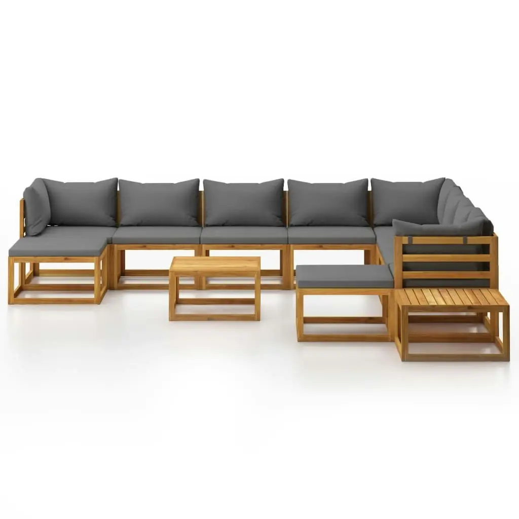 12 Piece Garden Lounge Set with Cushion Solid Acacia Wood 3057619