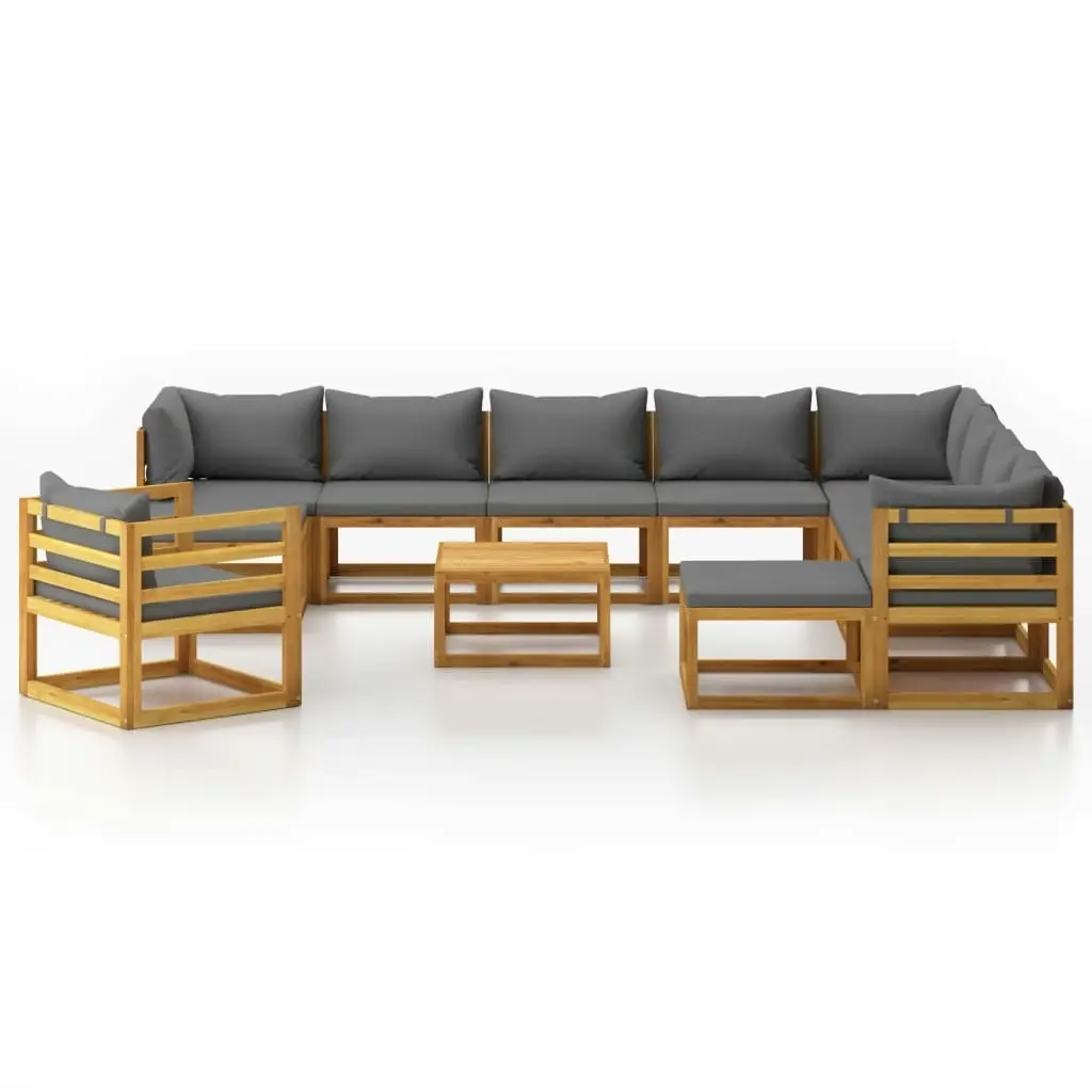 12 Piece Garden Lounge Set with Cushion Solid Acacia Wood 3057618