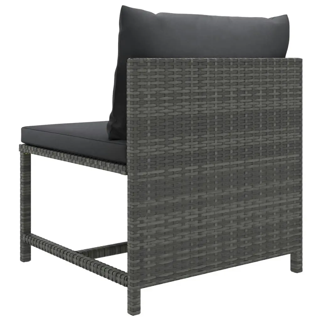 12 Piece Garden Lounge Set with Cushions Poly Rattan Grey 3059777