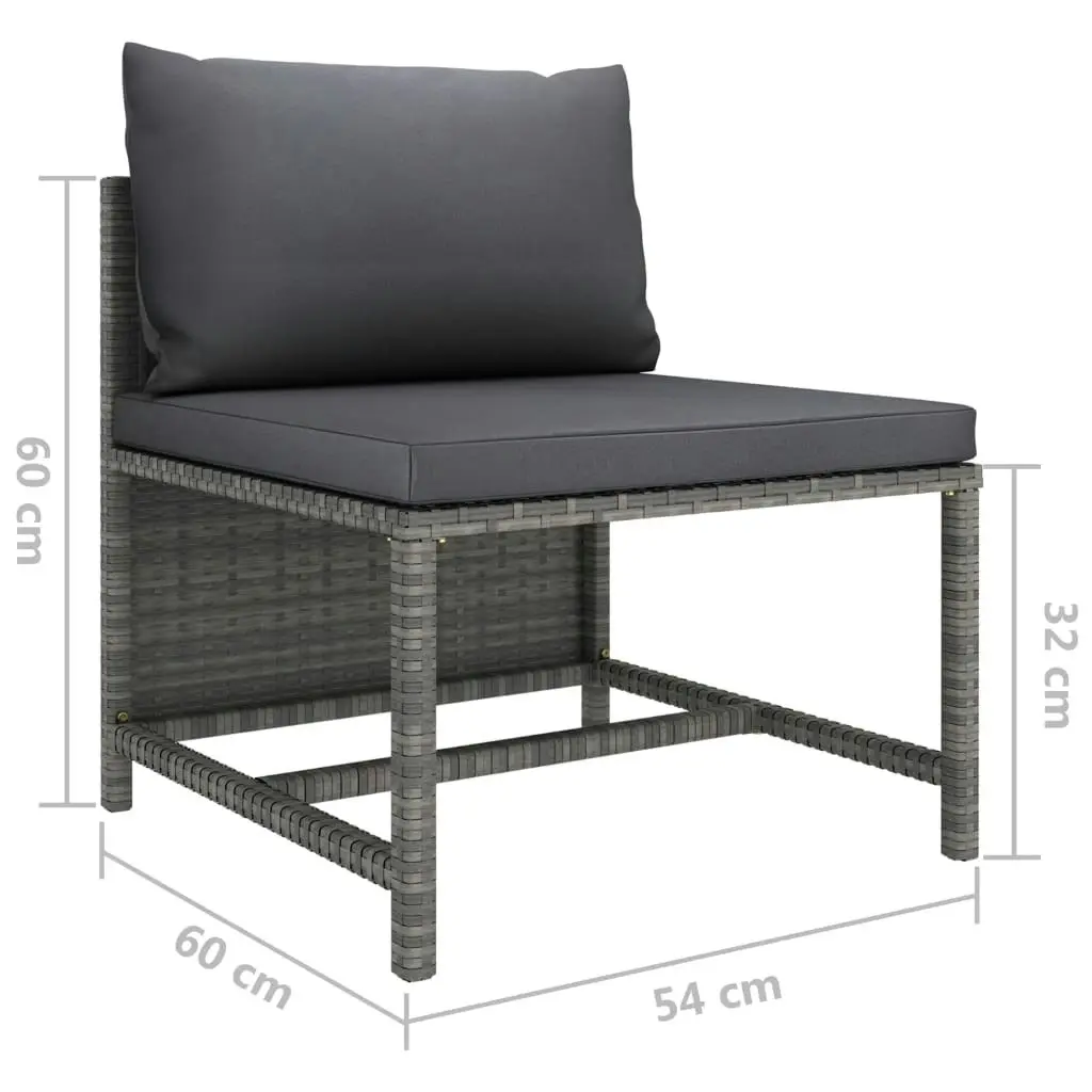 12 Piece Garden Lounge Set with Cushions Poly Rattan Grey 3059777