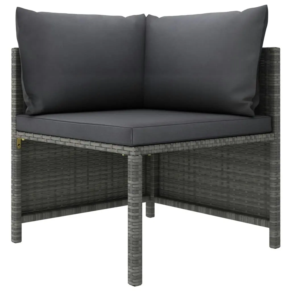 12 Piece Garden Lounge Set with Cushions Poly Rattan Grey 3059777