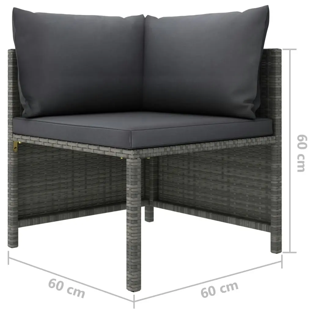 12 Piece Garden Lounge Set with Cushions Poly Rattan Grey 3059777