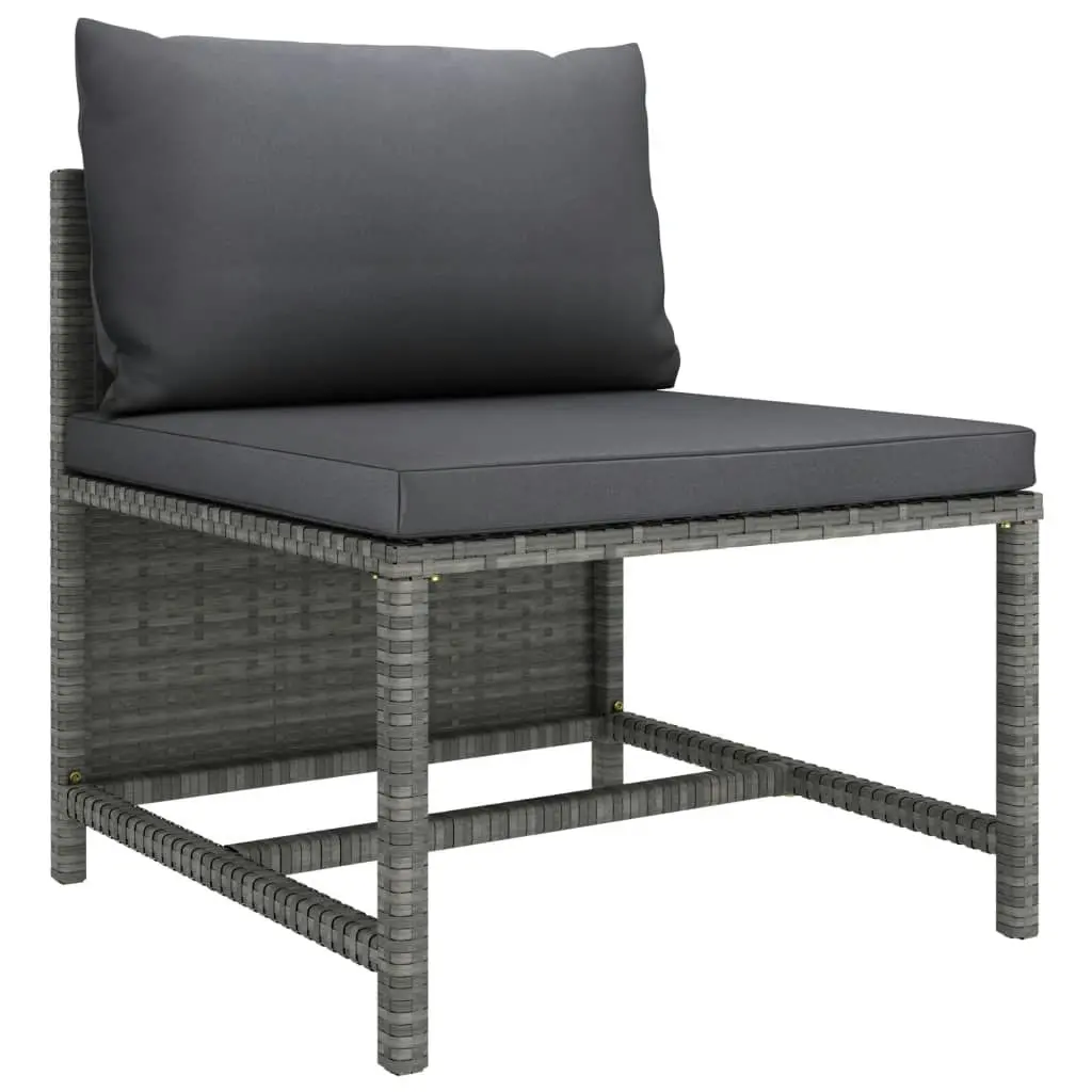 12 Piece Garden Lounge Set with Cushions Poly Rattan Grey 3059777