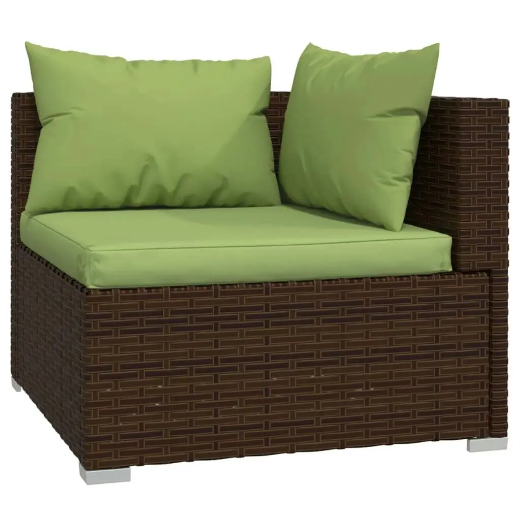 12 Piece Garden Lounge Set with Cushions Poly Rattan Brown 3102732