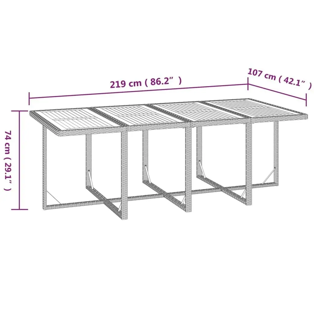 13 Piece Garden Dining Set with Cushions Poly Rattan Beige 3095582