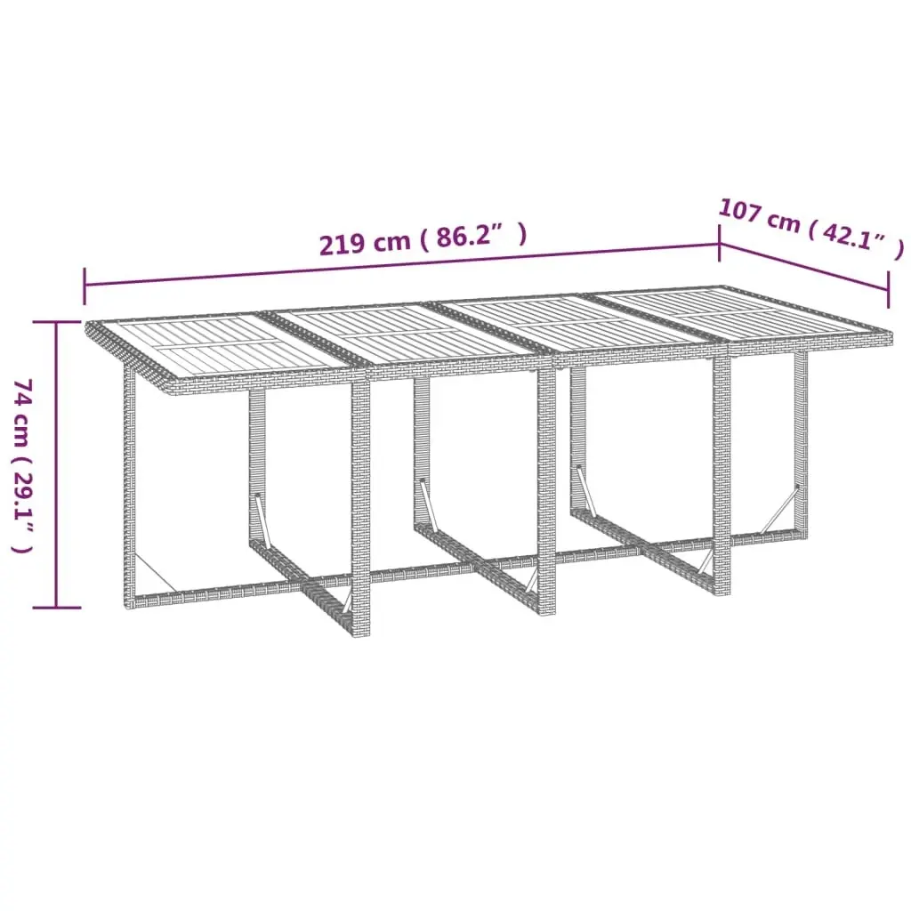 13 Piece Garden Dining Set with Cushions Poly Rattan Beige 3095583