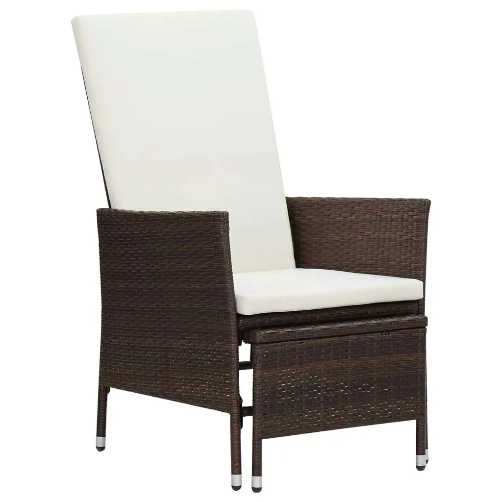 2 Piece Garden Lounge Set with Cushions Poly Rattan Brown 310232