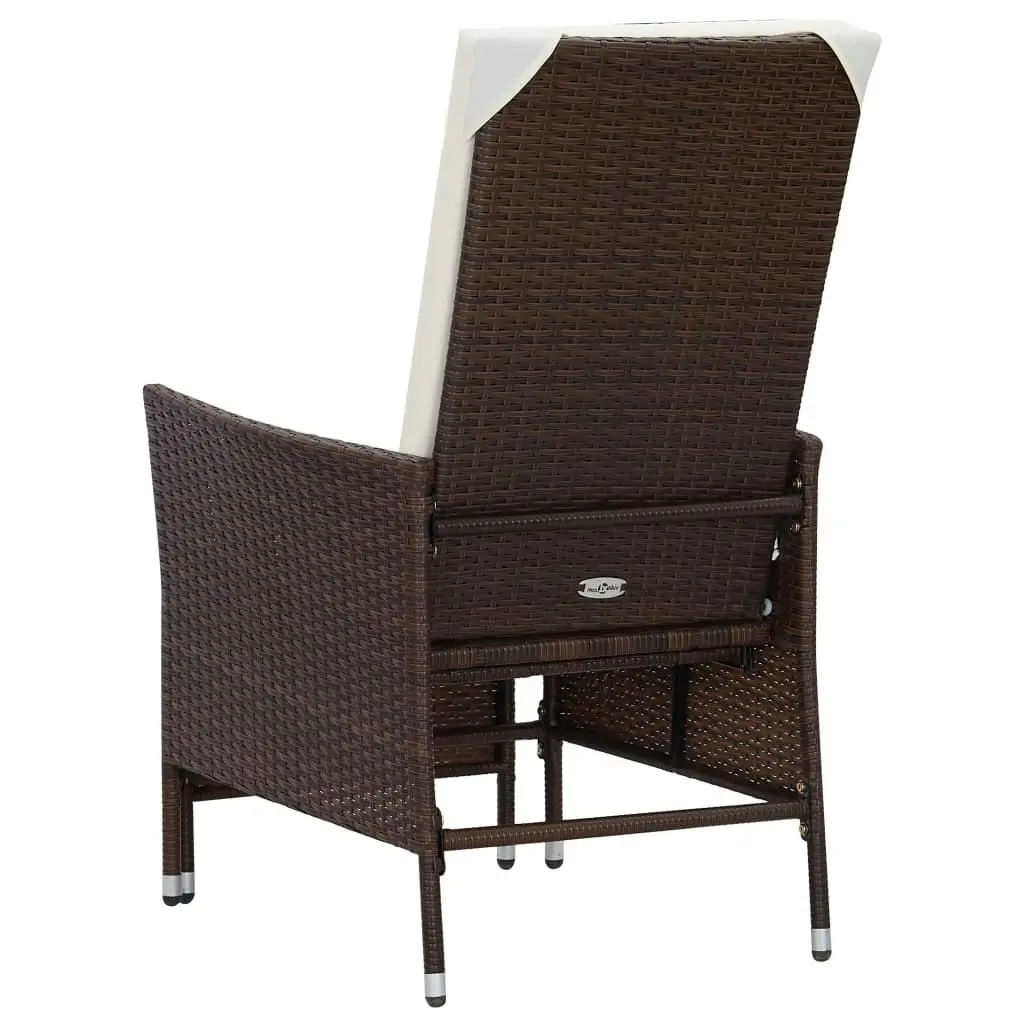 2 Piece Garden Lounge Set with Cushions Poly Rattan Brown 310232