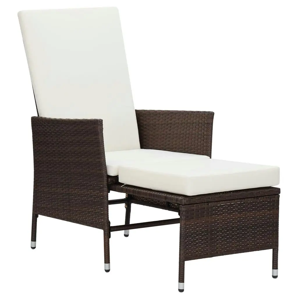 2 Piece Garden Lounge Set with Cushions Poly Rattan Brown 310232