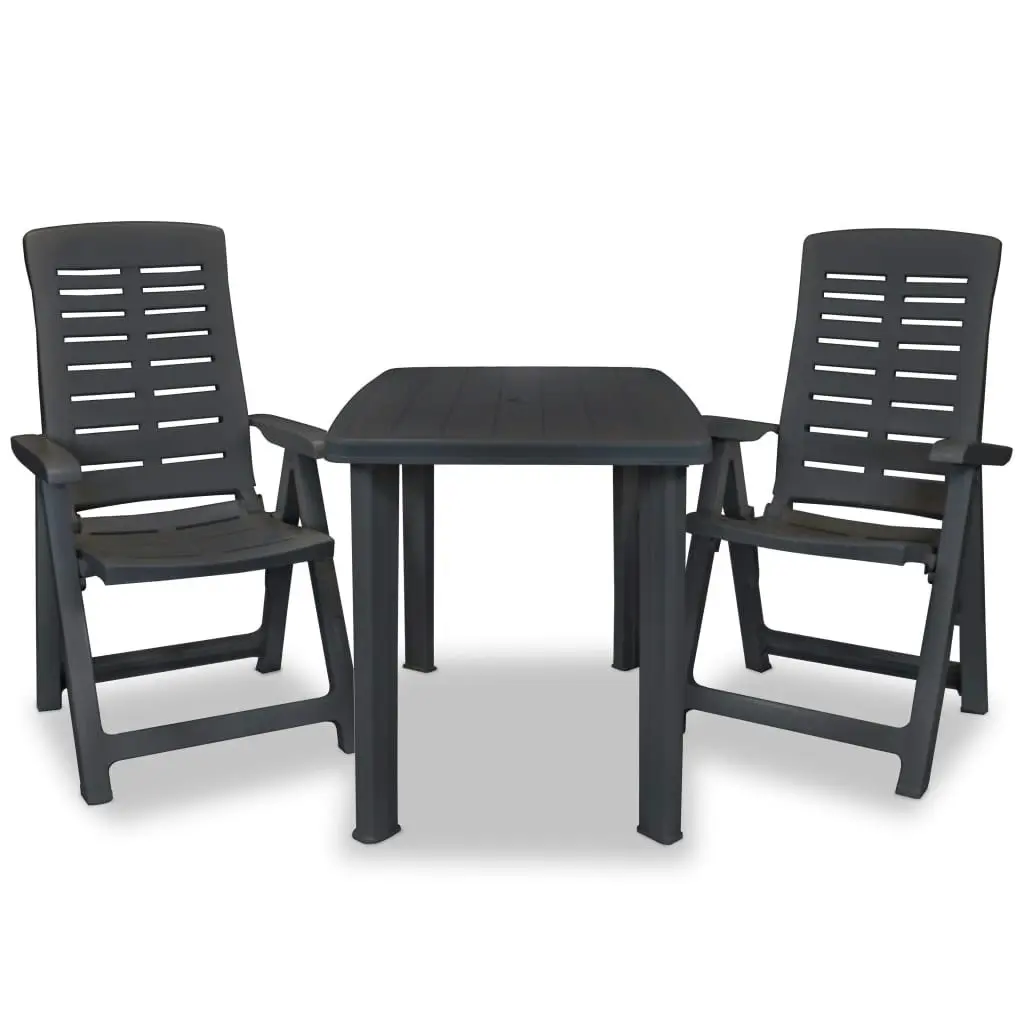 3 Piece Bistro Set Plastic Anthracite 275083