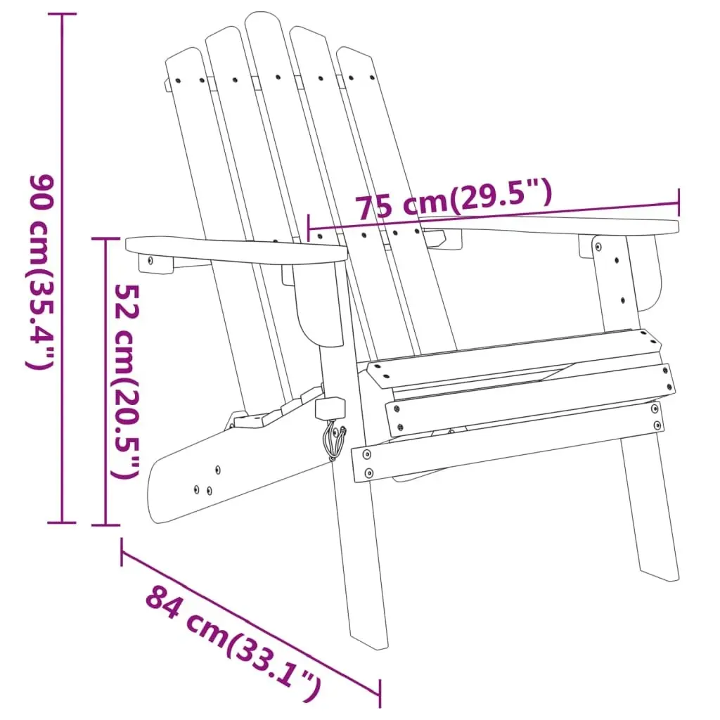 3 Piece Adirondack Garden Lounge Set Solid Wood Acacia 3152121