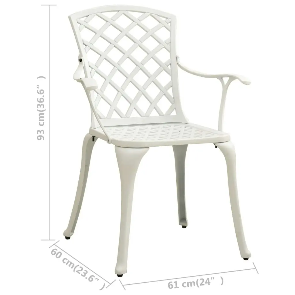 3 Piece Bistro Set Cast Aluminium White 3070588