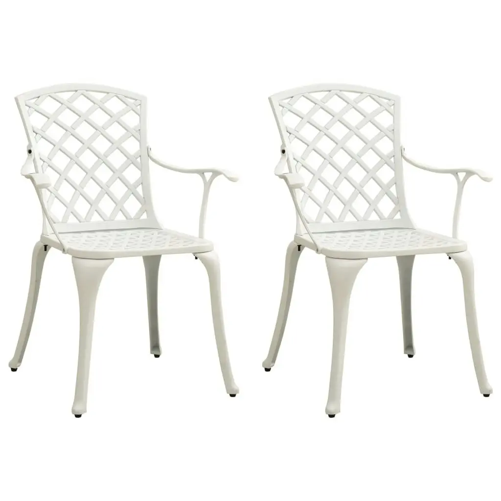 3 Piece Bistro Set Cast Aluminium White 3070588