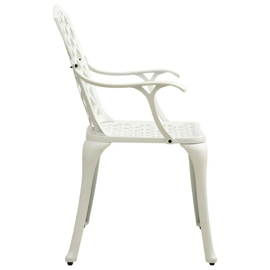 3 Piece Bistro Set Cast Aluminium White 3070588