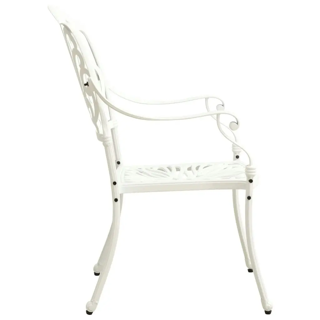 3 Piece Bistro Set Cast Aluminium White 3070576