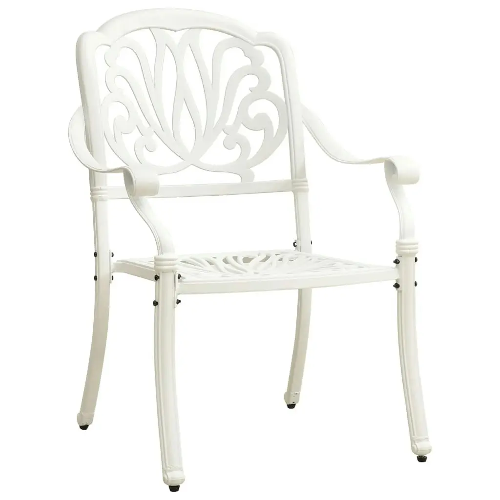 3 Piece Bistro Set Cast Aluminium White 3070576